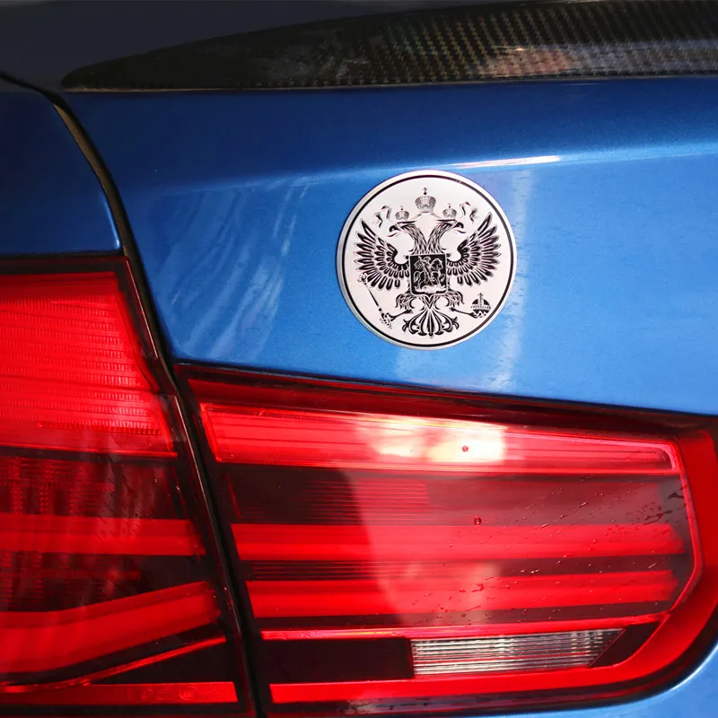 3D car Aluminum Coat of arms of Russia car body metal sticker Russian Eagle Decoration for lada kia Renault toyota
