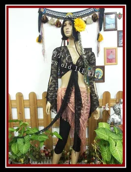 

Belly dance lace top lace belly dance long sleeves with slipTop Gypsy top Bohemia top DL50