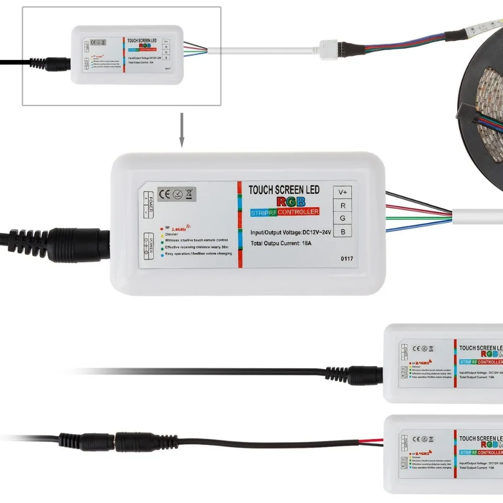 OSIDEN 2,4G светодиодный RGB RGBW контроллер DC12-24V сенсорный экран РЧ пульт дистанционного управления для RGB светодиодные ленты