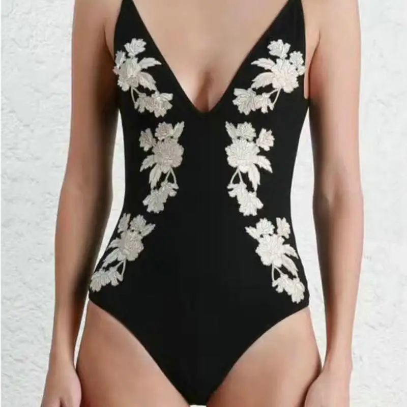 

Closed Swimsuit One Piece Swiming Suit Women Swimwear Woman 2019 Condole Sexy Black Block Female Beach For Solid Spandex