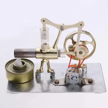 

Hot Air Single Cylinder Stirling Engine Steam Power Generator Model DIY Physics Experiment Science Learning Educational Toy Gift