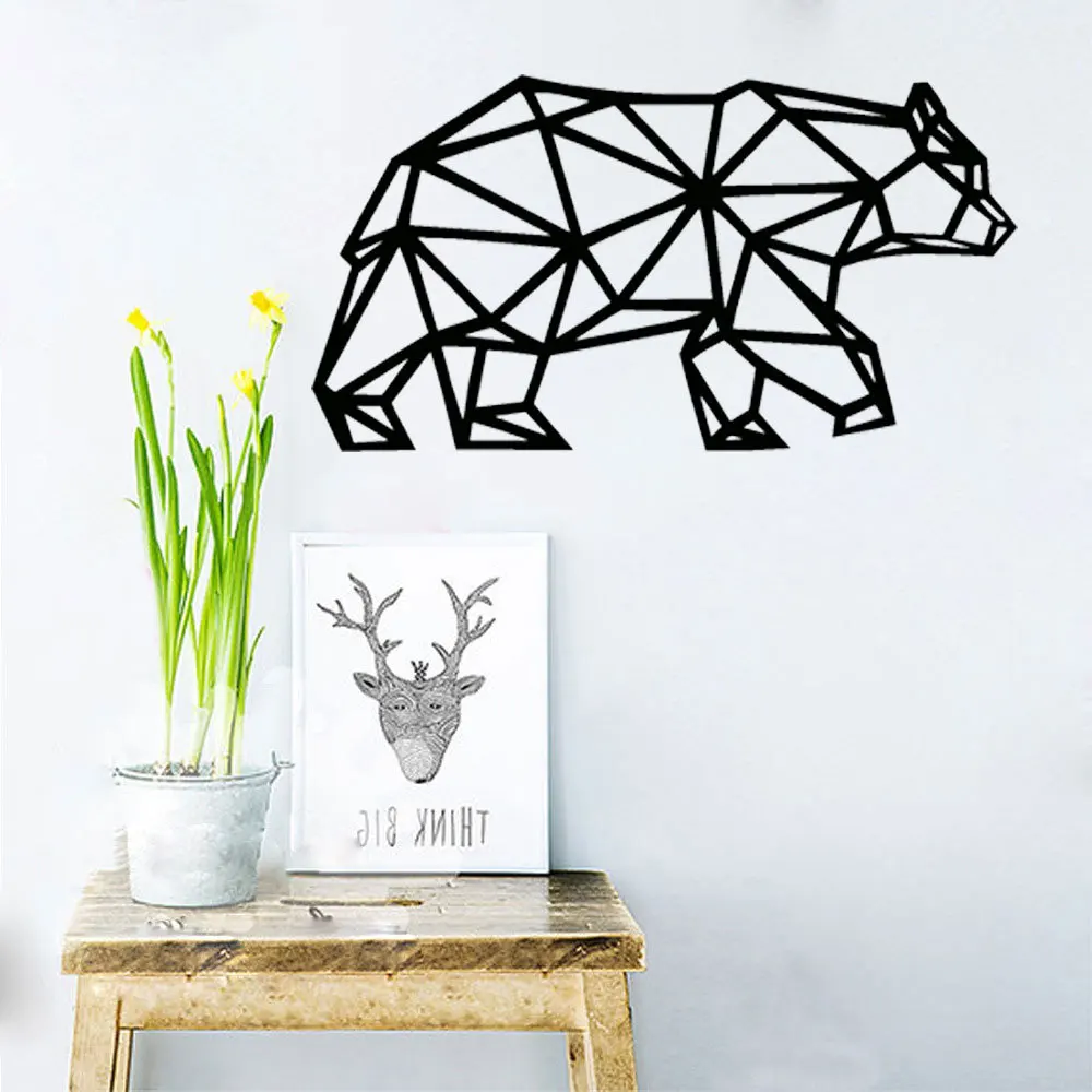 Geometry Bear Wall Art Stickers Removable Decal Home Kids Decor Mural