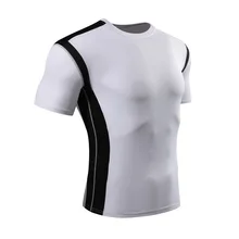 Grntamn бренд Для мужчин тренажерный зал работает футболки сжатия короткий рукав человек Бодибилдинг Training колготки спортивная рубашка бег спандекс