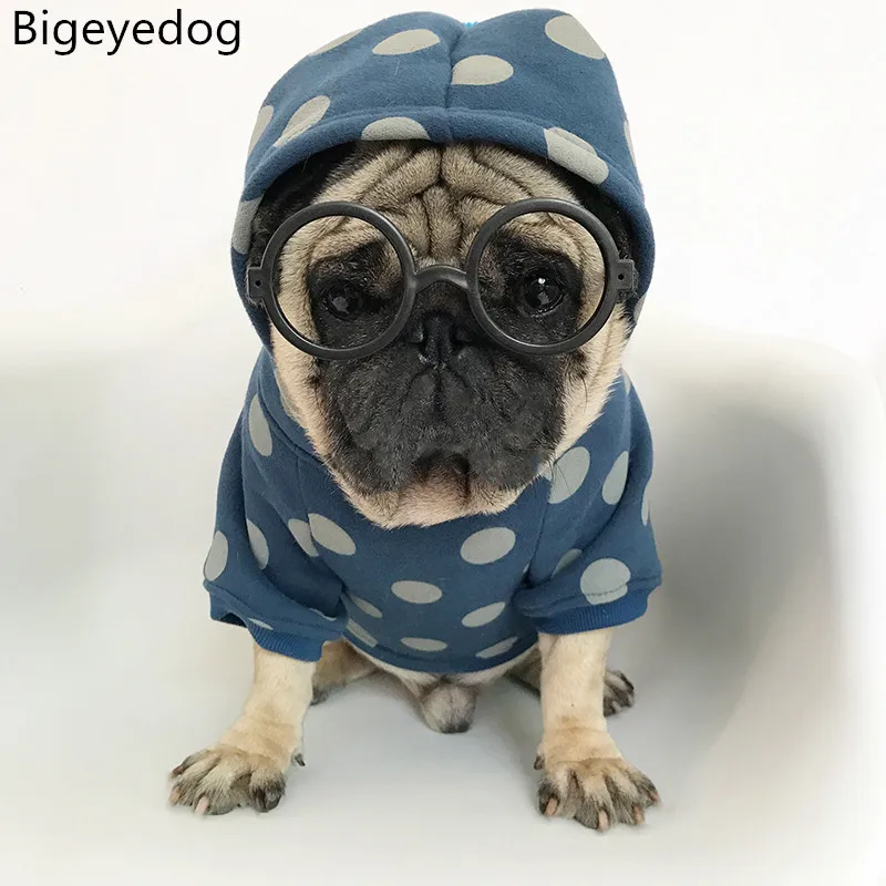 Bigeyedog Мопс одежда французская для бульдога зимнее пальто собаки Толстовка