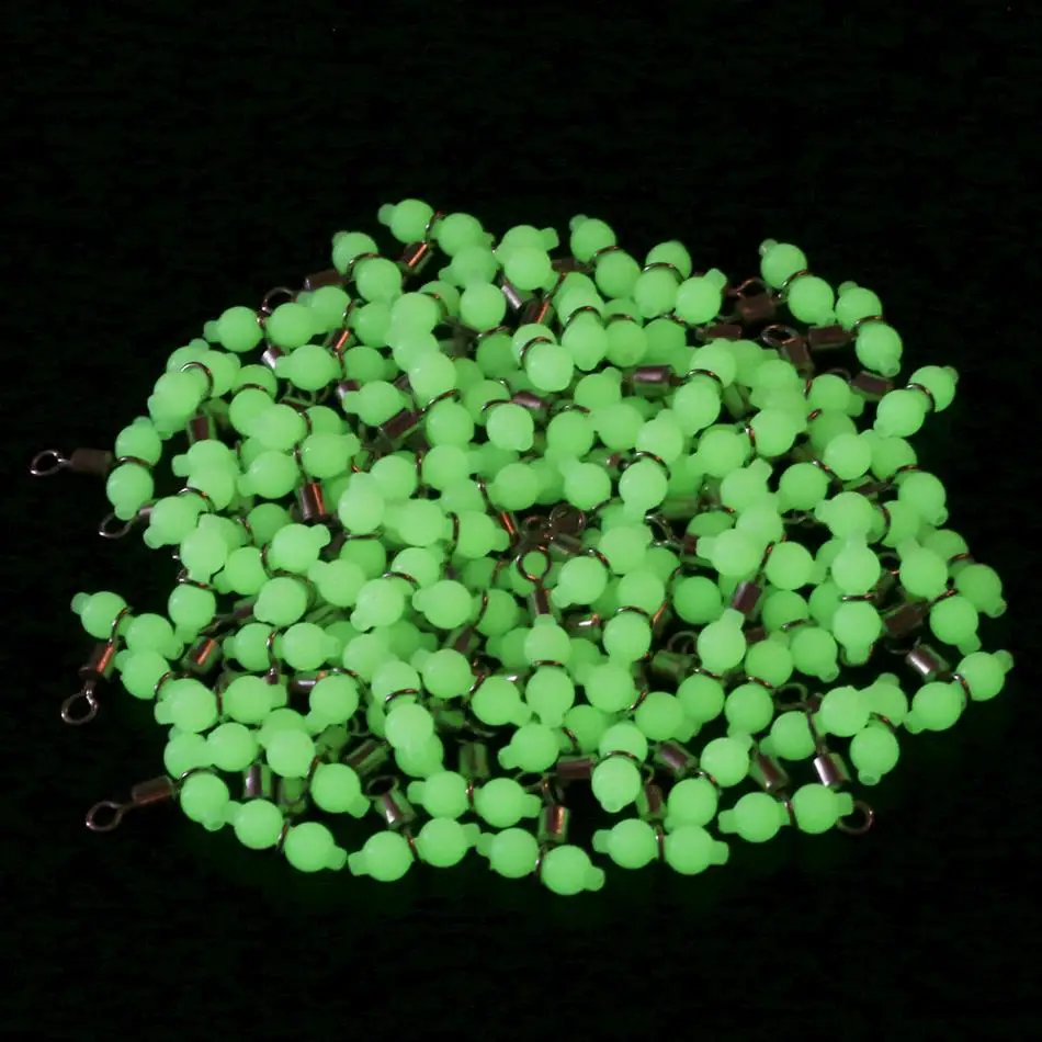 

100pcs/lot Luminous Fishing Swivels Rolling Barrel Swivels Connector Sea Fishing Accessories Tackle Connector Rolling Swivels