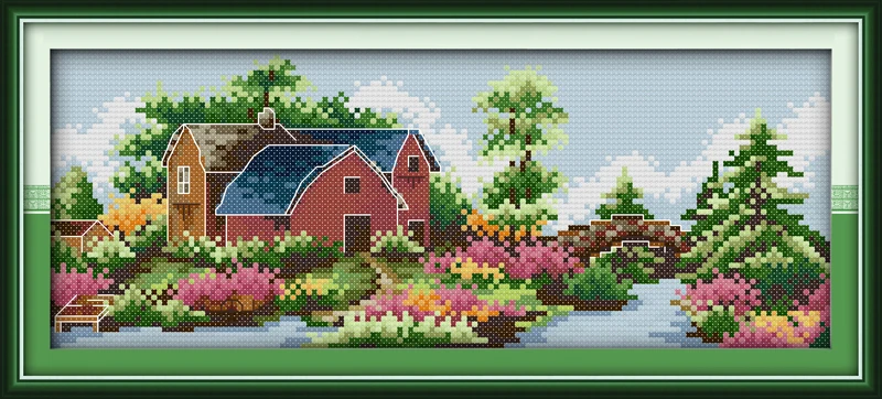 

Castle(1)(Spring),counted printed on fabric DMC 14CT 11CT Cross Stitch kits,embroidery needlework Sets,Crafts Home Decor