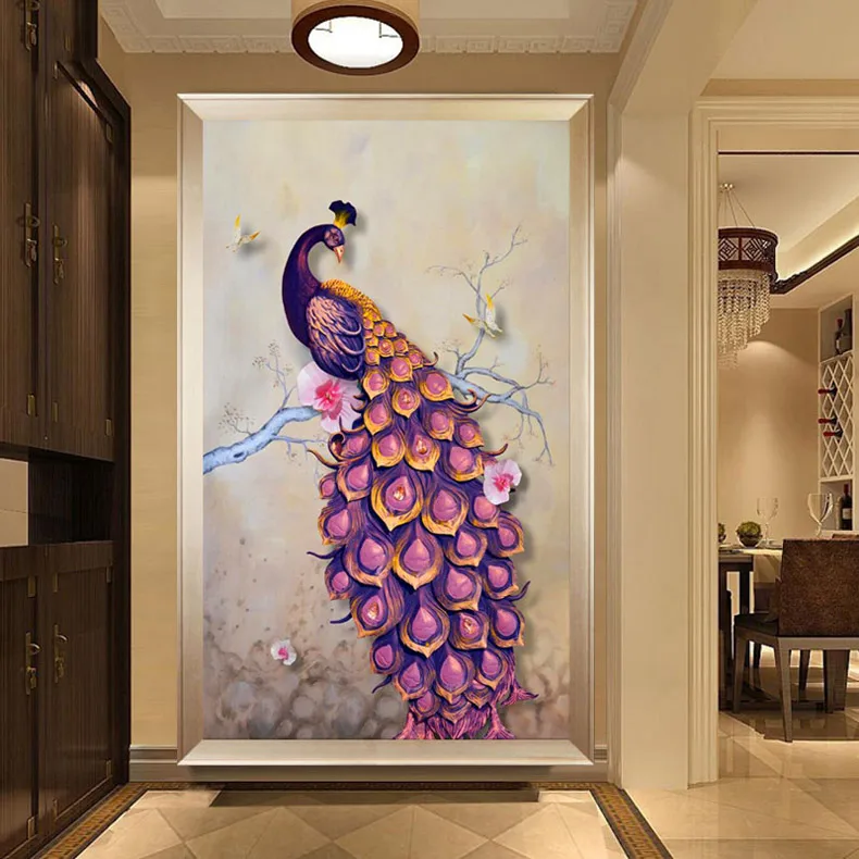 New DIY 5D Diamond Embroidery Diamond 2019 Peacock Round Diamond
