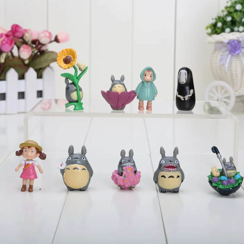 

9pcs/lot Spirited away Hayao Miyazaki Anime My Neighbor Totoro Ponyo figure PVC Model Toys Free Shipping