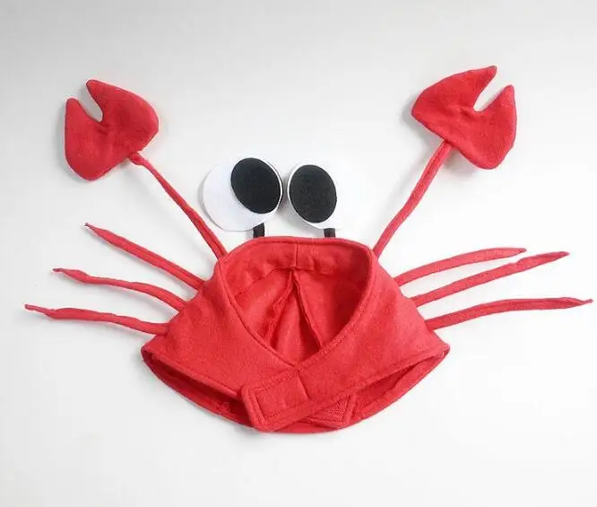 

2017 New Creative Red Crayfish Crab Hat Caps Performance Cosplay Props For Kids Adults Christmas Halloween Dance Party Hat