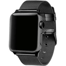 LEONIDAS milanese loop for apple watch Series 3 2 1 replacement bracelet band iwatch stainless steel strap buckle with connector
