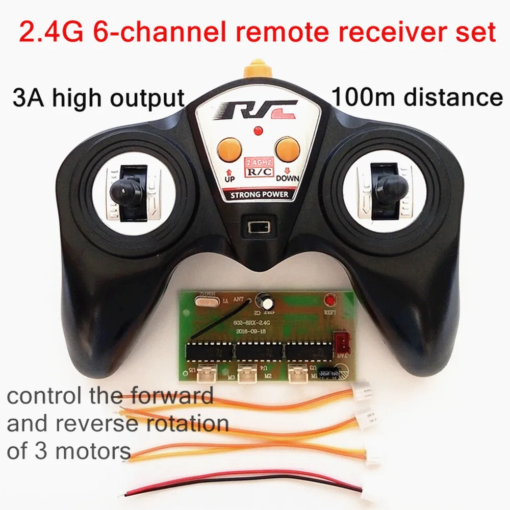 

6 channel 2.4G automatic frequency 100 meters wireless remote control high power receiver car model ship model DIY accessories