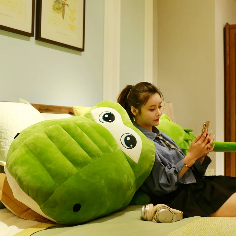 2019 New Giant Cartoon Alligator Plush Toy Big Stuffed Animal Crocodile Plush Doll Pillow for Children Friend Gift Decoration 150cm 200cm DY50636  (10)