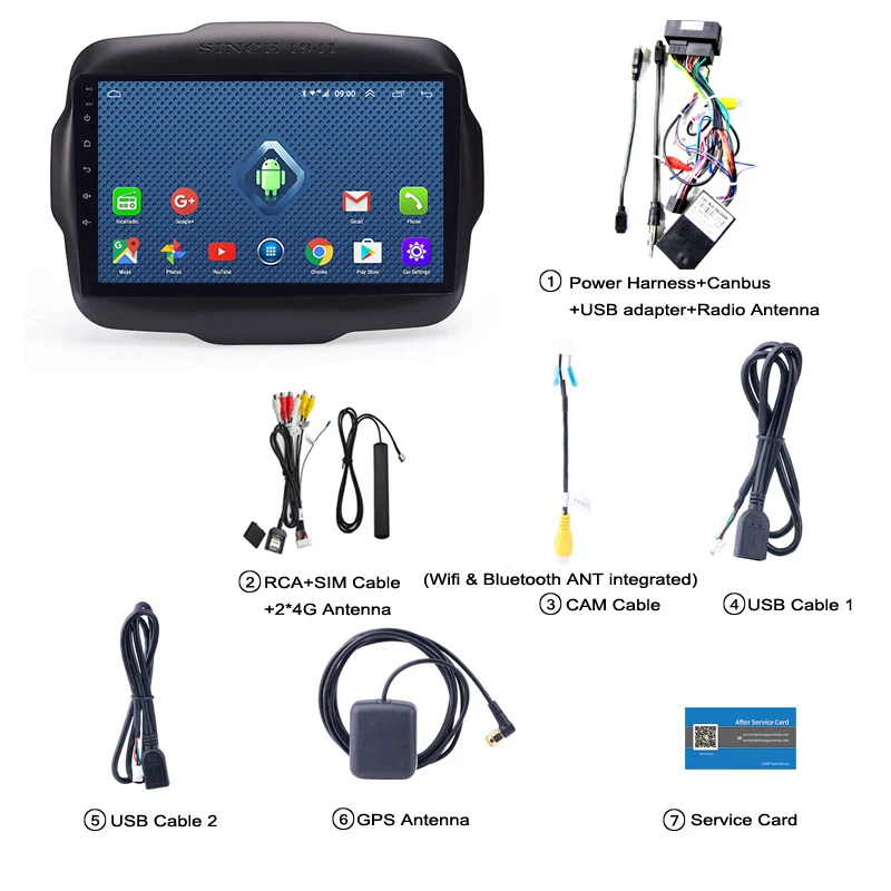 Flash Deal Android 8.0 2+32G  4G 3G WIFI netcom 2.5D 9 inch full touch Screen for Jeep Renegade 2016 2017 2018 gps radio navigation 5