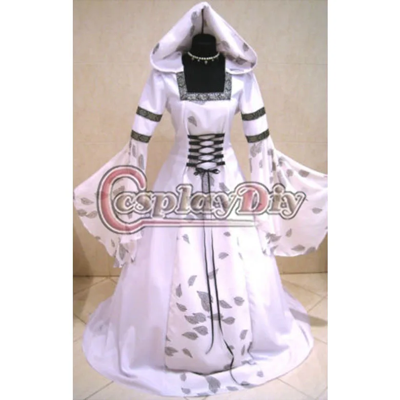 Por Encargo Rnaissance Medieval Gótico Victoriano Vestido de Boda Wicca Larp Goth Del Partido Del Traje
