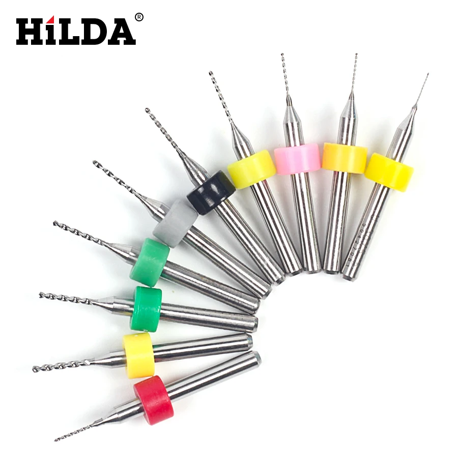 HILDA 10 шт. 0 3 мм до 1 2 PCB мини сверло Карбид вольфрамовой стали для печатной платы ЧПУ