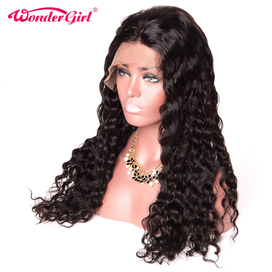 

Remy 13x4 Curly Lace Front Human Hair Wigs For Women Black Pre Plucked Peruvian Curly Lace Front Wig With Baby Hair Wonder girl