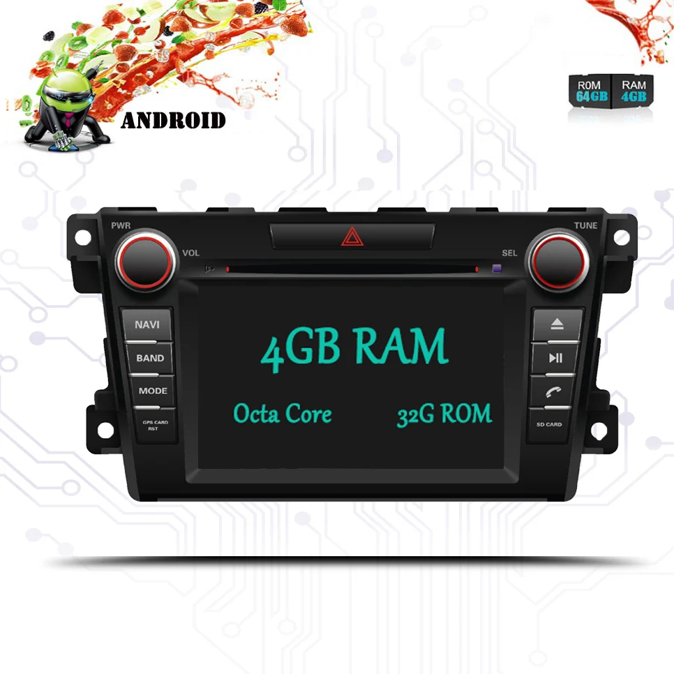Cheap 2 DIN RAM 4GB ROM 64GB Touch screen Car dvd player For Mazda CX7 2007-2012 BT Video Android 9.1 multimedia dvd navigation system 3