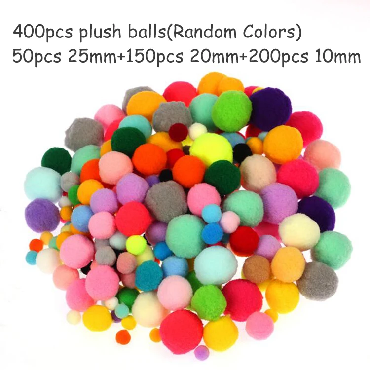 400pompoms Плюшевая палочка/помпоны радужных цветов Shilly-Stick Обучающие DIY игрушки ручной работы художественное ремесло творчество devolooping игрушки GYH - Цвет: 400pompoms