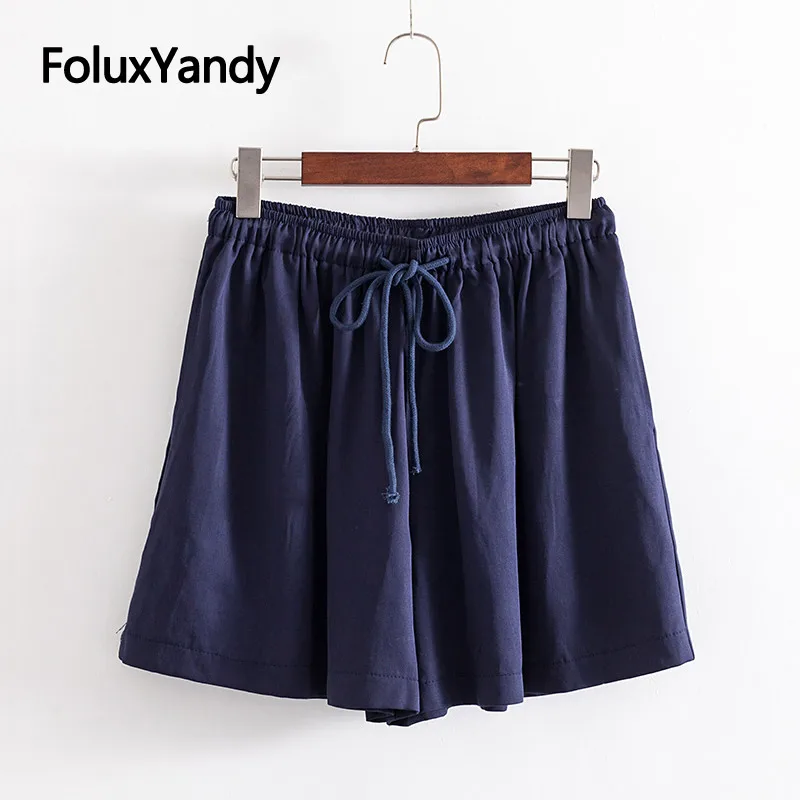 

2019 New Casual Women Summer Shorts Plus Size XXXL 4XL Elastic Waist Loose Wide Leg Shorts 4 Colors KKFY3466