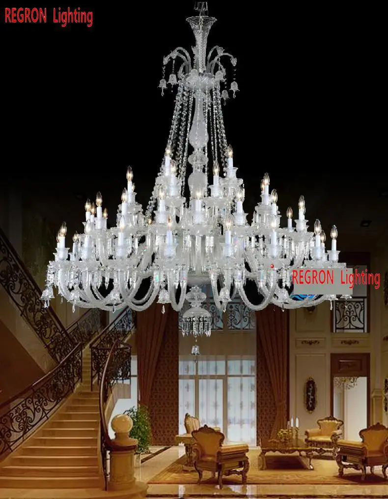 Большая люстра для церковного зала led lustre cristal современный 44 шт. хрустальная