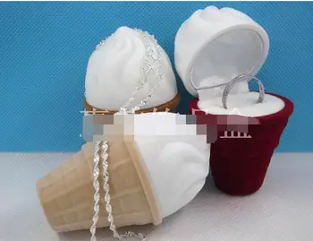 

100pcs/lot fedex fast New Velvet Ice Cream Wedding Earring Ring Pendant Jewelry Display Box Gift