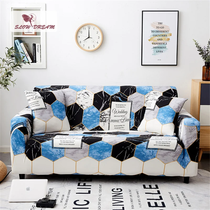 

Slowdream Football Printing Sofa Cover Double Decor Single Home Living Room Removable Stretch Elastic Band Couch Cover Slipcover