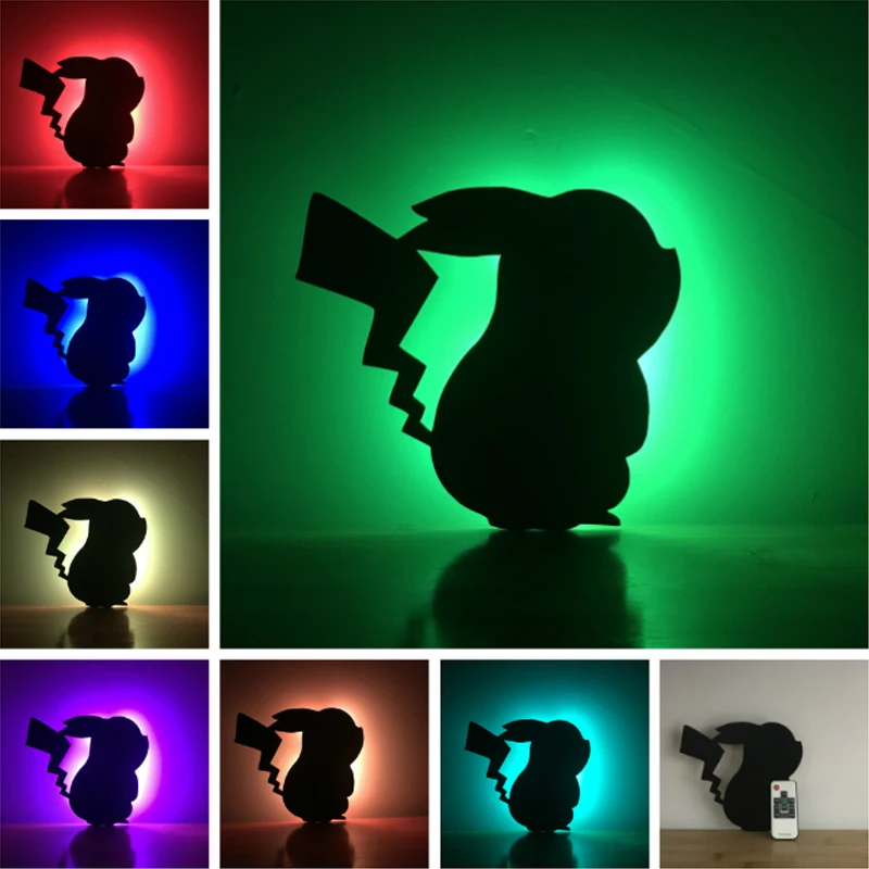

Amroe Pokemon Pikachu figure Lampara nigth light Wall lamp for Children light Voice control light Porch light lava Kid gift