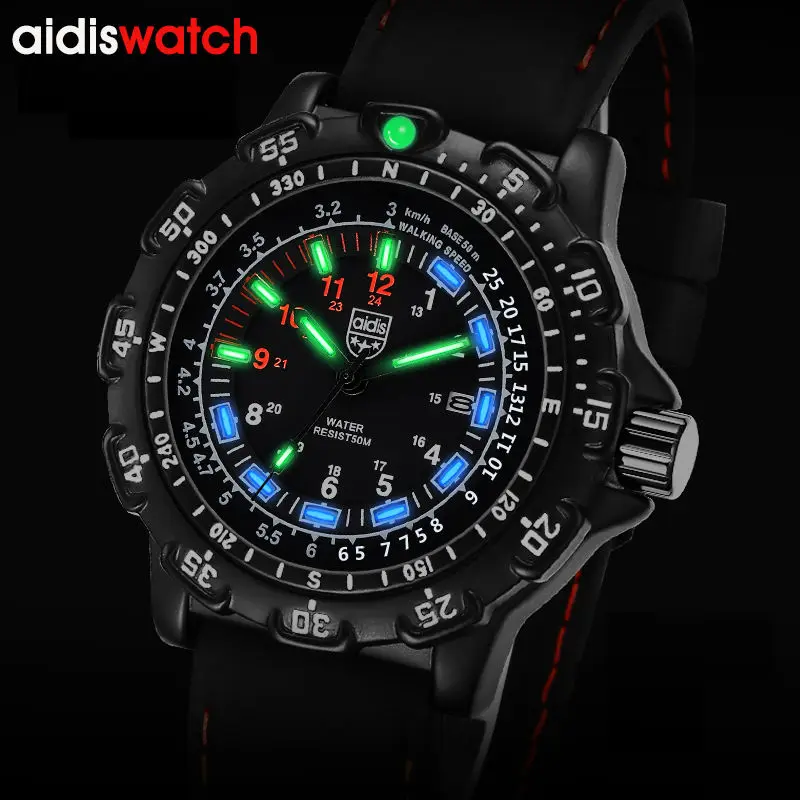 Luxury Fashion Military Quartz Men Watch Casual Noctilucent Watch Silicone Waterproof Outdoor Sports Wristwatch Relojes Hombre
