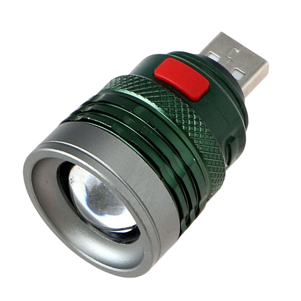 

ITimo Zoomable 3 Modes Power by USB Interface Mini Portable Light Ultra Bright USB Flash Light Torch Lamp LED Flashlight