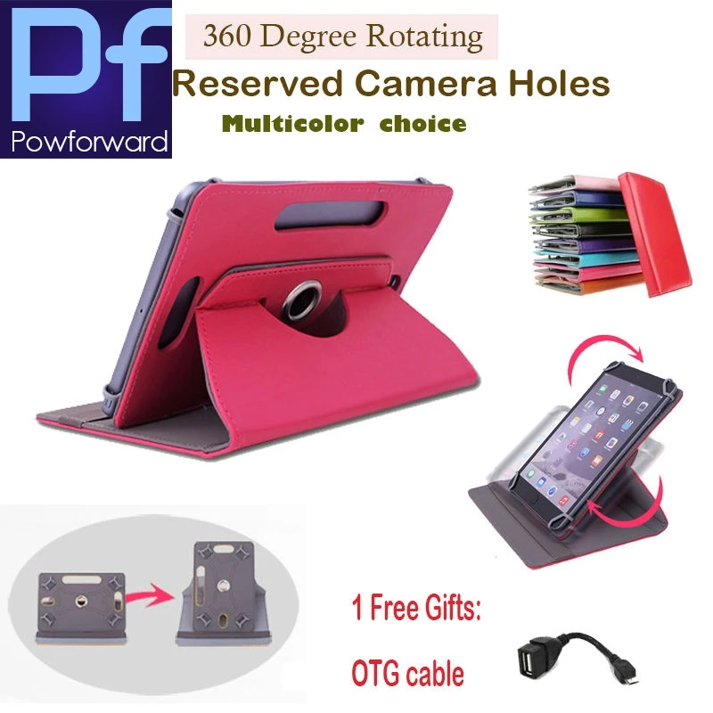 

For LG G Pad 8.3 V500 8.3 inch Tablet 8.3"inch 360Degree Rotating Universal Tablet PU Leather cover case Free OTG