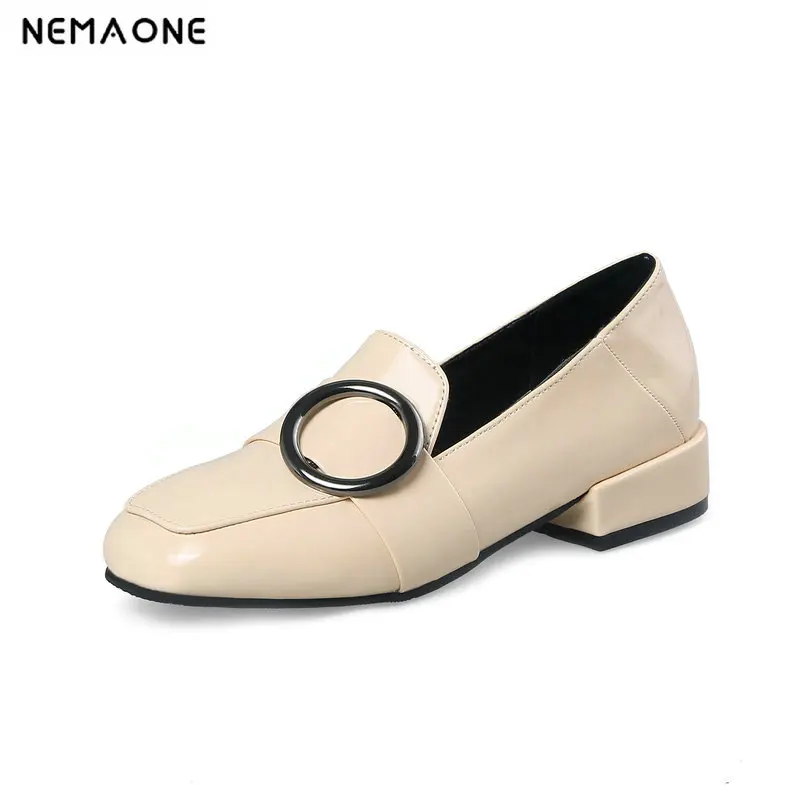 

Big Size 42 43 2019 New Fashion Style Women Pumps Shallow Ladies Platform Shoes Square Toe 3cm Low Heels Women Wedding Shoes