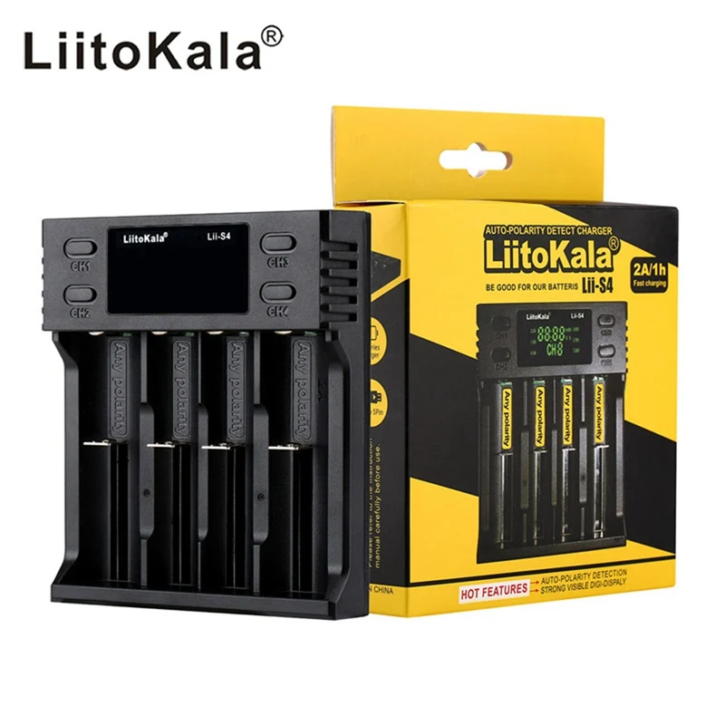 

LiitoKala Lii-PD4 Lii-PL4 S1 S2 S4 battery Charger for 18650 26650 21700 18350 AA AAA 3.7V/3.2V/1.2V/1.5V lithium NiMH battery