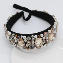 Корона в стиле барокко, принцесса, стразы, лента для волос, женский головной убор, свадебные аксессуары для волос, ювелирные аксессуары для волос