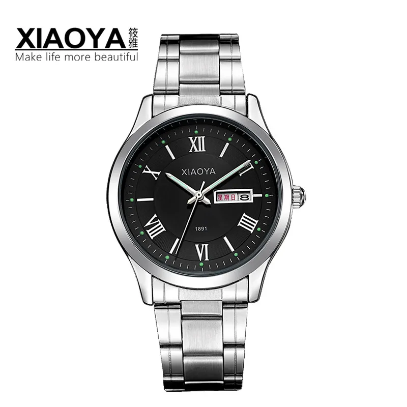 

XIAOYA Watch Men Watches Top Brand Luxury Famous Stainless Steel Male Clock Quartz Wrist Watch Calendar Relogio Masculino Gift