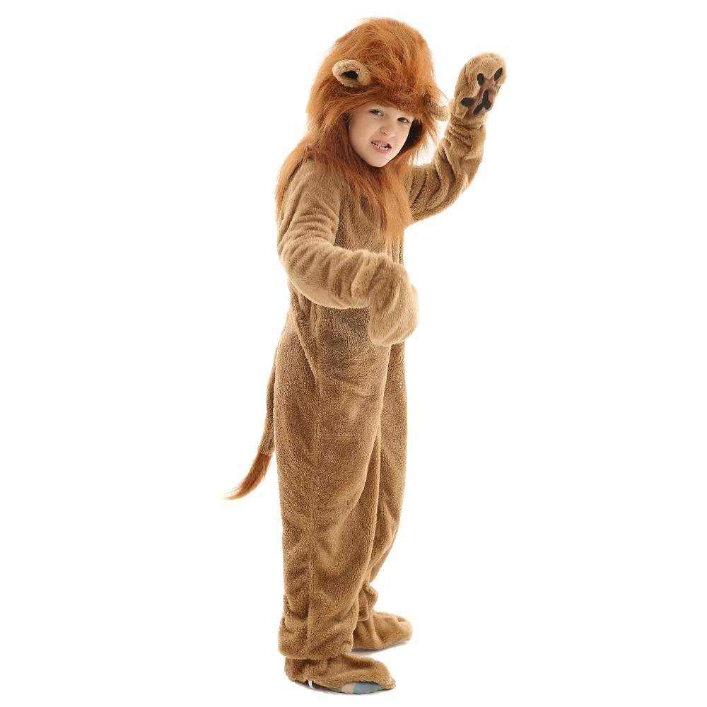 Kids Lion Costume Cosplay Jumpsuit Pajamas - Animal Cosplay Suit for Boys, Halloween, Children's Day Gift image 3