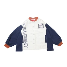 Японский мягкий милый мультфильм с надписью вышивка хит цвет с бейсбольной формы пальто Студенческая Женская