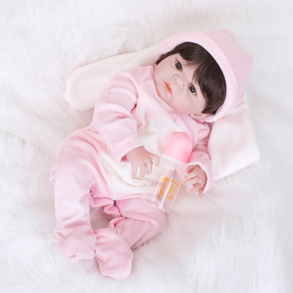 55 см Полный Силиконовые Винил парик волос реалистичные куклы для моделирования раннее образование куклы