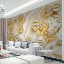 Пользовательские Настенные обои для стен 3D алмазные украшения цветок 3D настенная Художественная Картина гостиная диван ТВ фон фото обои