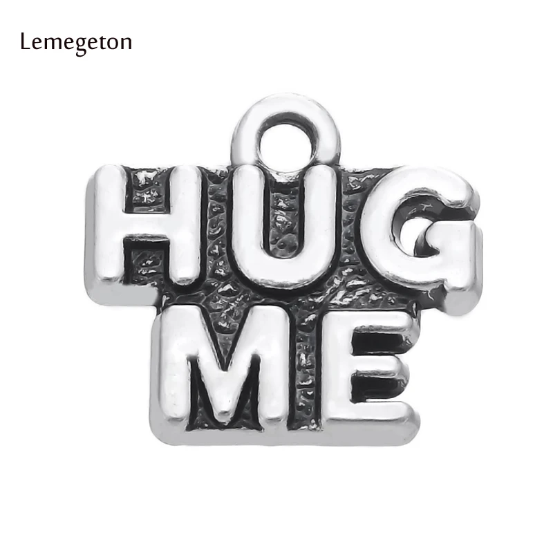 Lemegeton 15 шт. простое сообщение HUG ME талисманы Металл Письмо подвеска для рукоделия ручной работы интимные Аксессуары для Подарки для любимых