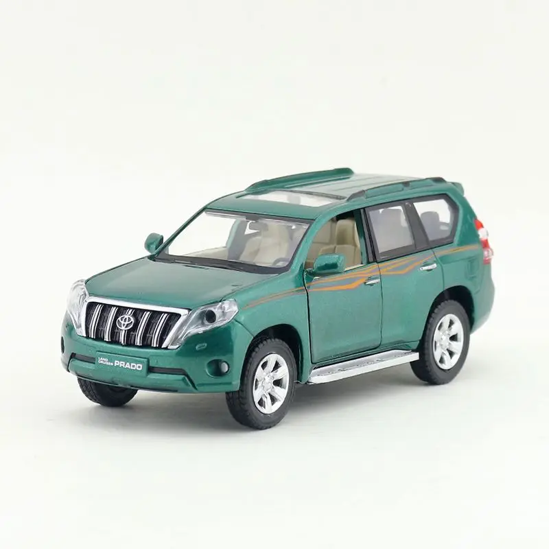 1:32 весы/литая модель игрушки/Toyota Land Cruiser Prado SUV/звук и светильник/оттягивающая обучающая Коллекция/для детей/подарок - Цвет: Зеленый