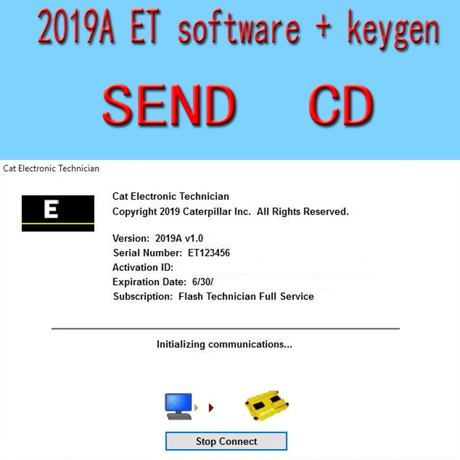 Для гусеницы 2019A Cat ET ET3 электронный техник диагностическое программное обеспечение с разблокировкой KeyGen Active+ видео - Цвет: ET 2019A send CD