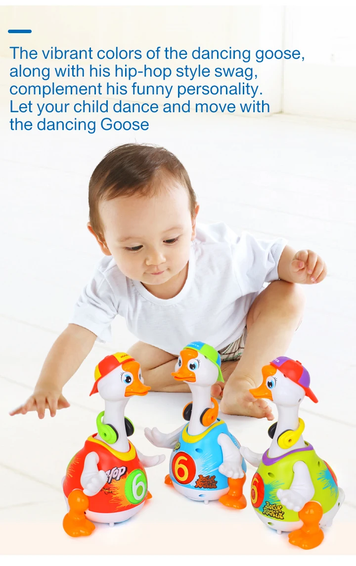 Умные танцевальные электронные игрушки гусь с музыкой и светильник Обучающие Развивающие игрушки для детей 18 месяцев