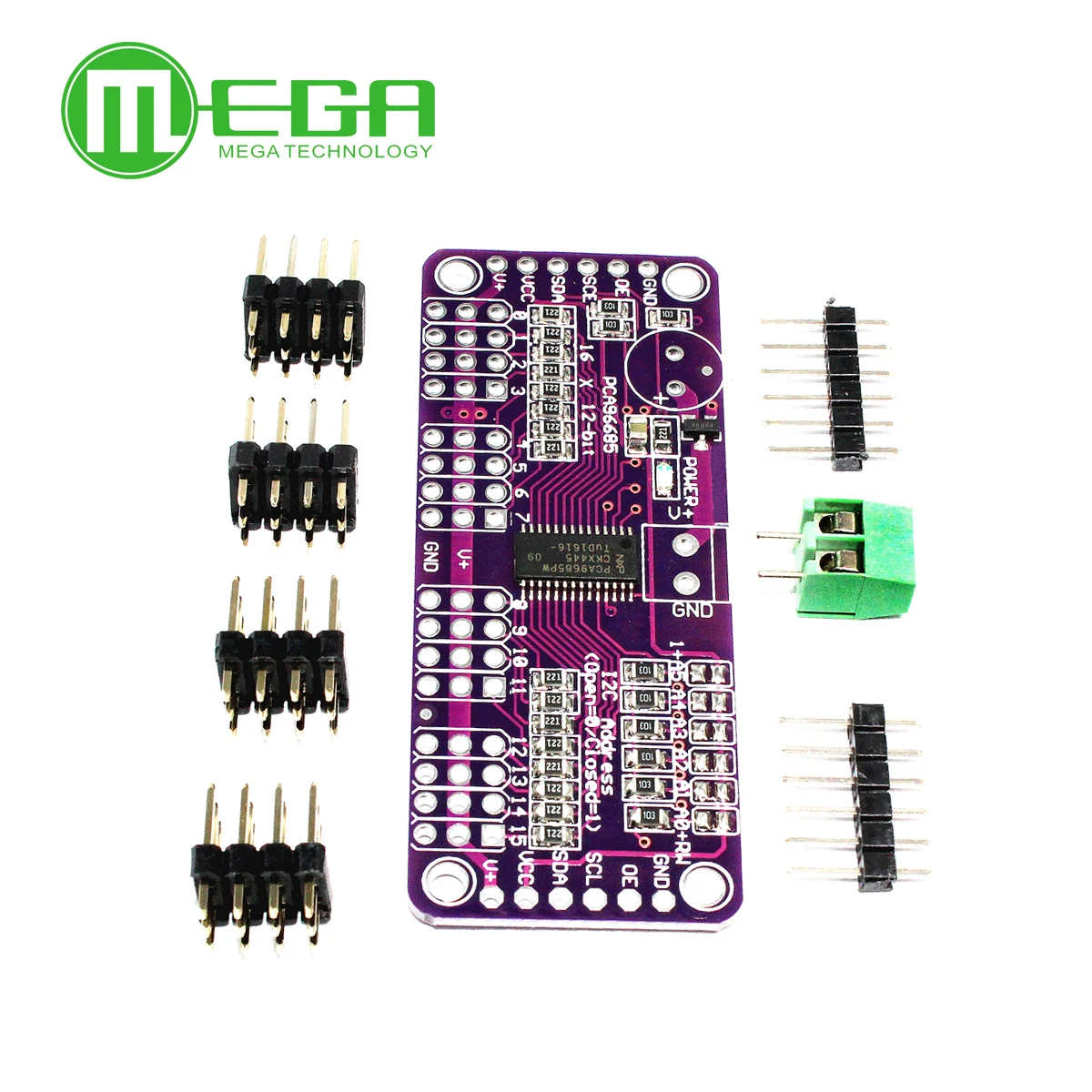 CJMCU-PCA9685 16 channel 12 bit Fm+I2C bus PWM Controller is steering gear control module | Электронные компоненты и