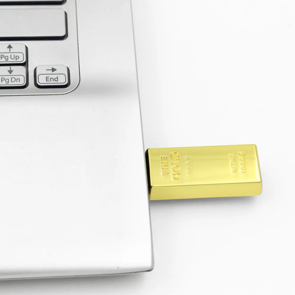 Fasion USB флэш-накопитель 8 ГБ 16 ГБ 32 ГБ водонепроницаемый накопитель супер Bullion золотая ручка приводная шина карта памяти u-диск креативный подарок