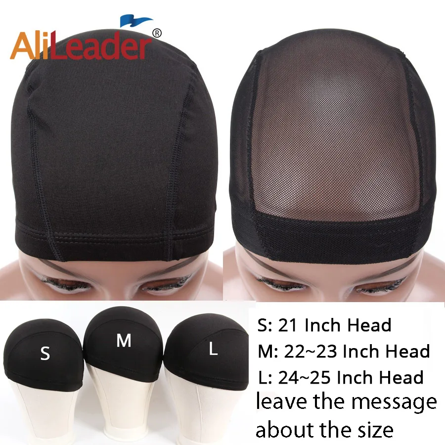 

AliLeader Best Quality 1pc Black Hairnet Spandex Dome Cap for Making Wigs Snood Nylon Strech Glueless Elastic Cap Ultra Stretch