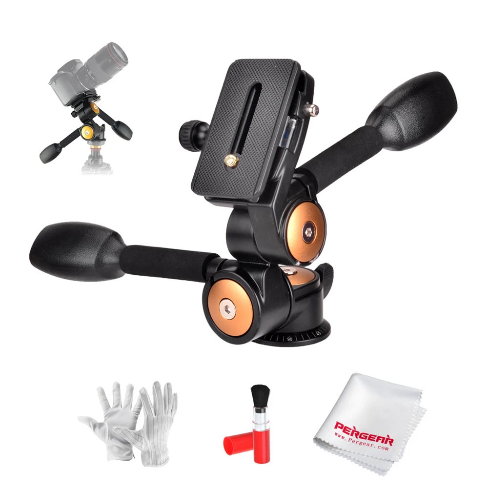 

Load 20kg Camera Tripod Ball Head 3-way Panhead for Camera Video Tripod Monopod VCR Telephoto Lens + 3 in 1 Cleaning Kit (Gift