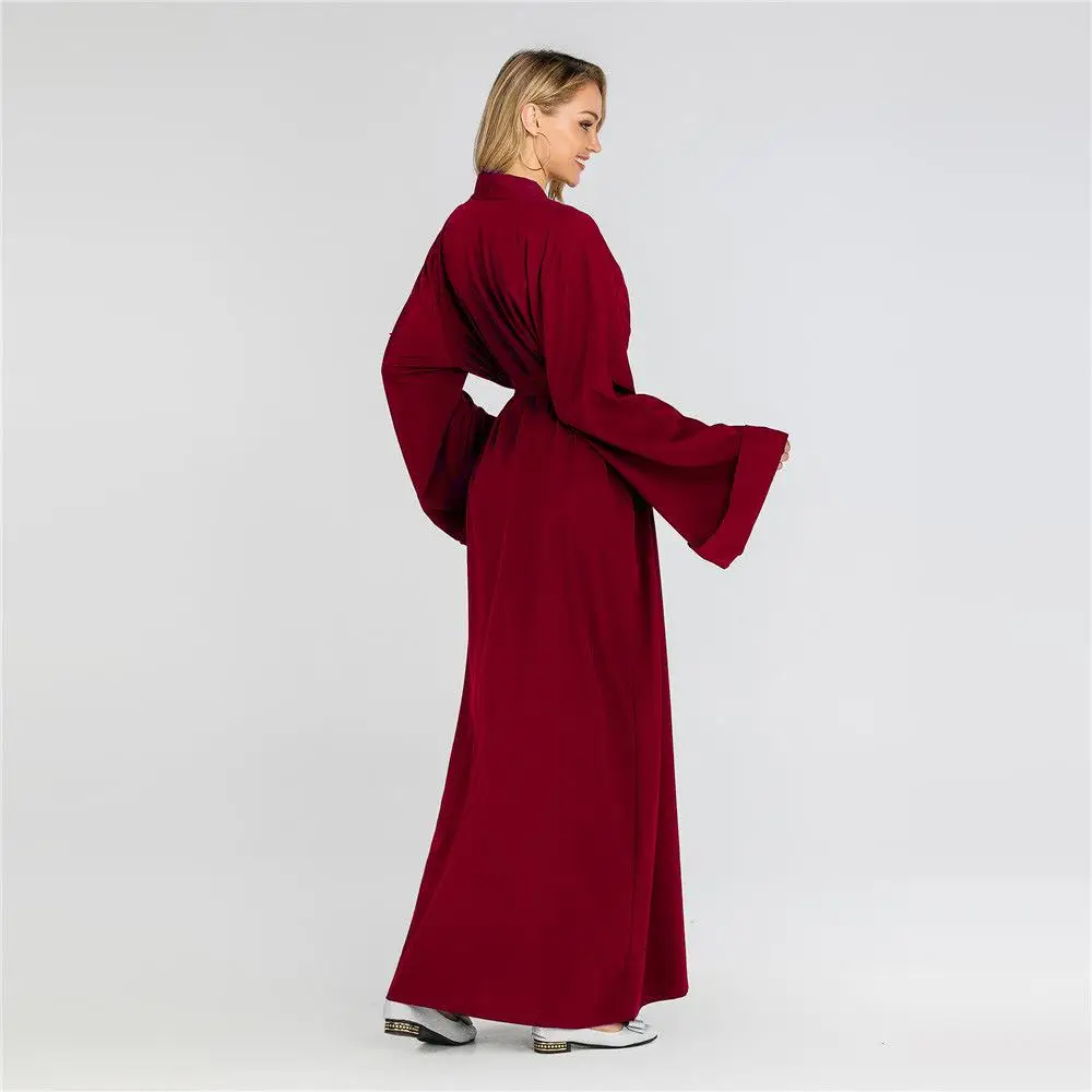 Nova Frente Aberta Cardigan Kimono Maxi Abaya