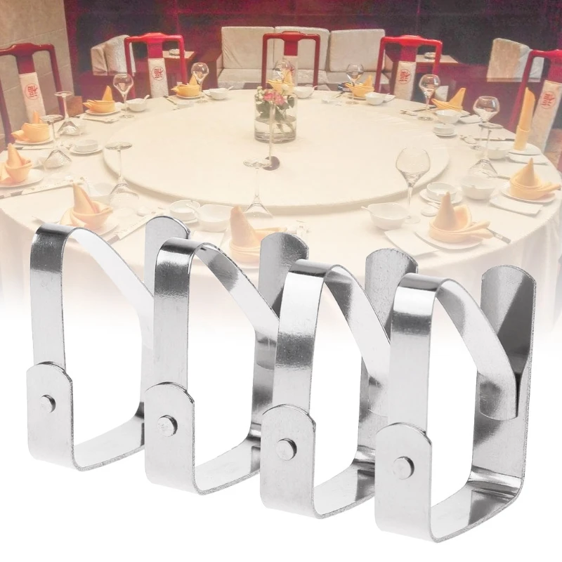 

4Pcs Tablecloth Clip Table Cover Spring Loaded Clamp Holder Stainless Steel Tool