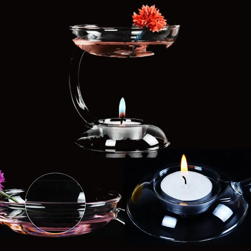 Aramis Romantic Glass Double deck Candle Holder Candlestick Dining