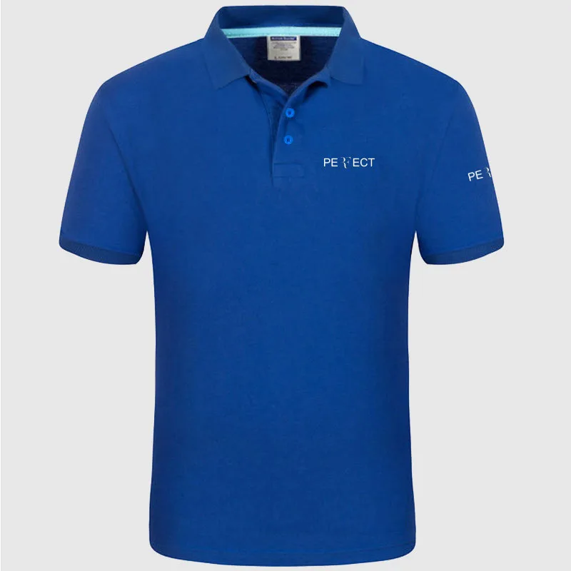 

Summer Polo Shirt RF roger federer logo Brand Men's Fashion Cotton Short Sleeve Polo Shirts Solid Jersey Tops Tees